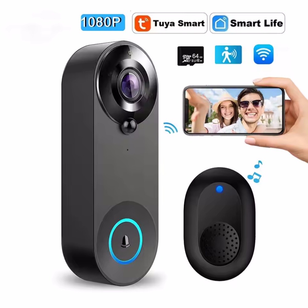 Smart Doorbell Wired - Tuya 1080P kablosuz WIFI kapı zili