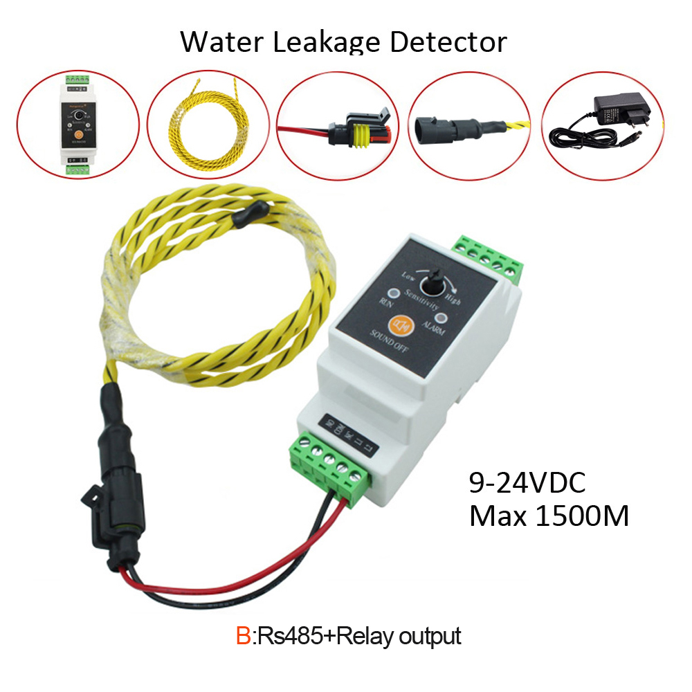 Water Leak Detector Wired - 5/10/15/20/30M kablo RS485 röle NC/NO çıkış