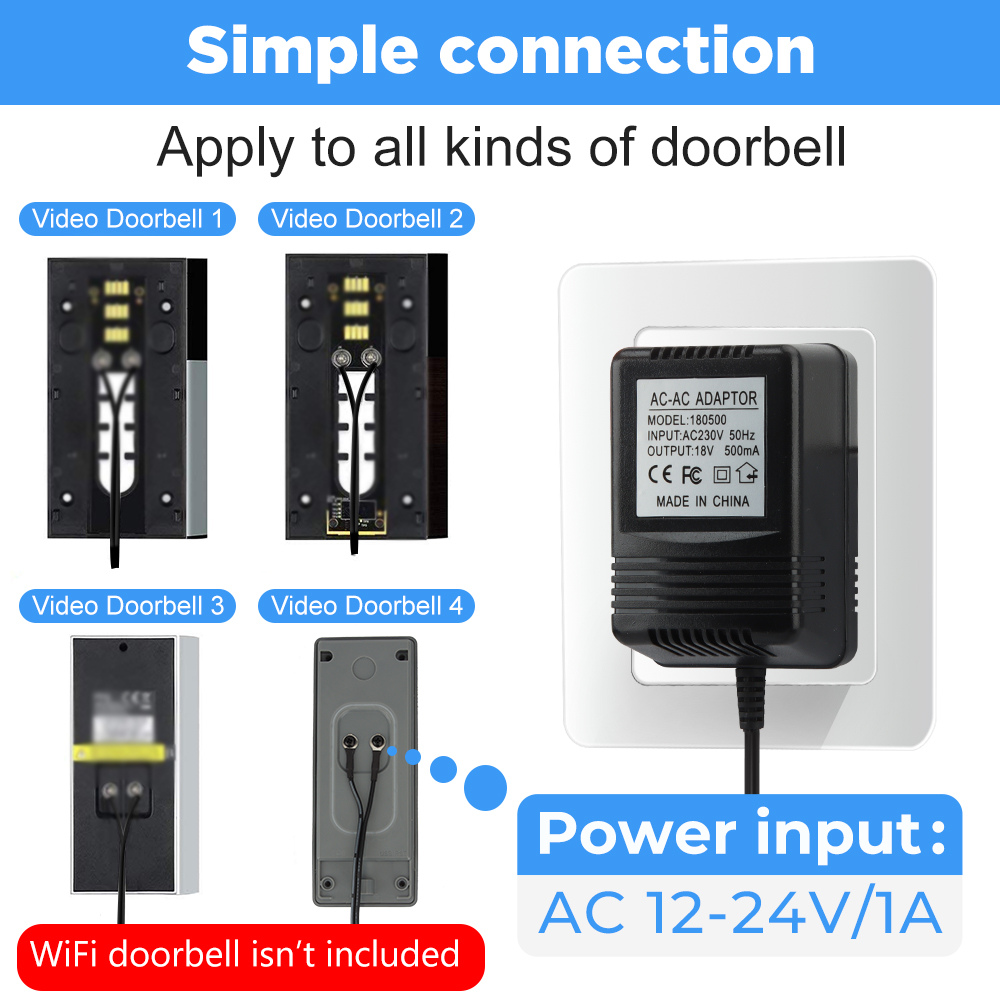 18 V AC Trafo Şarj Cihazı Halk - Smart Doorbell Wired incelemesi ve fiyatı